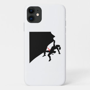 Climbing Mountain Girl Black Silhouette Case-Mate iPhone Case