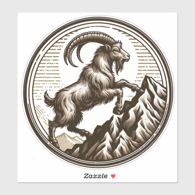 Climbing Mountain Goat Capricorn Birthday Zodiac (Sheet)