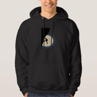 Climbing mountain man at night silhouette hoodie