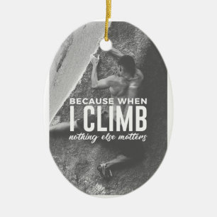 Climbing Nothing Else Matters Climbers Rock Wall Ceramic Tree Decoration