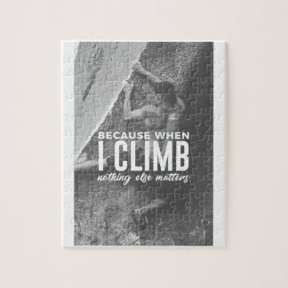 Climbing Nothing Else Matters Climbers Rock Wall Jigsaw Puzzle