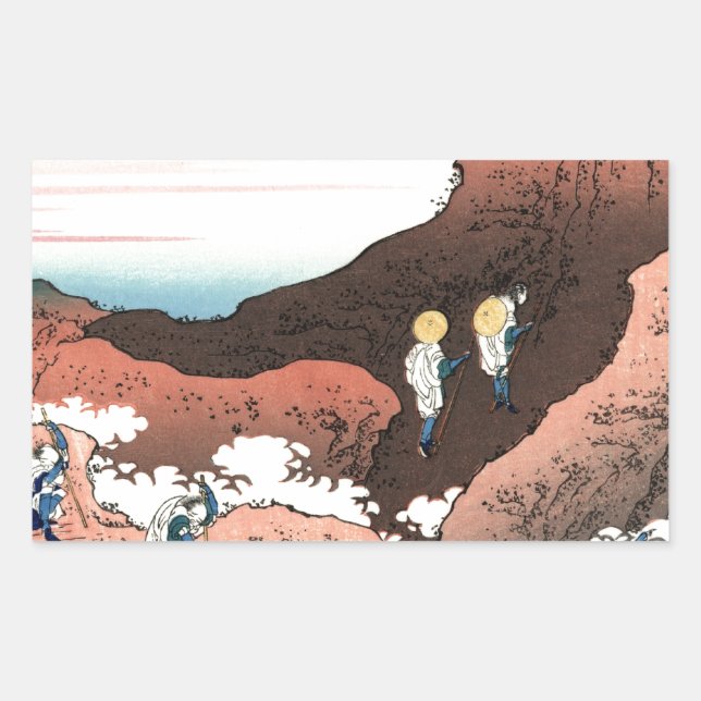 Climbing_on_Mt._Fuji.jpg Rectangular Sticker (Front)