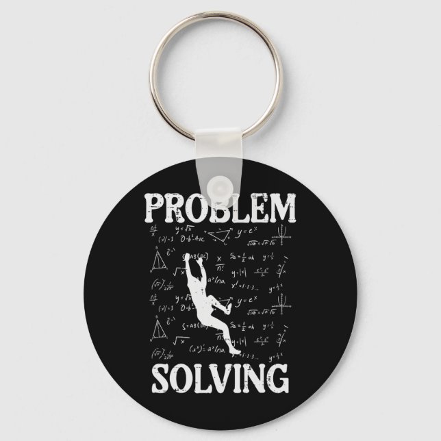 Climbing Problem Solving Math Formulas Funny Men W Key Ring (Front)