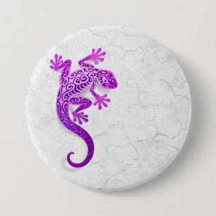 Climbing Purple Gecko on a White Wall 7.5 Cm Round Badge