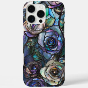 Climbing Purple White Roses Faux Stained Glass  iPhone 16 Pro Max Case