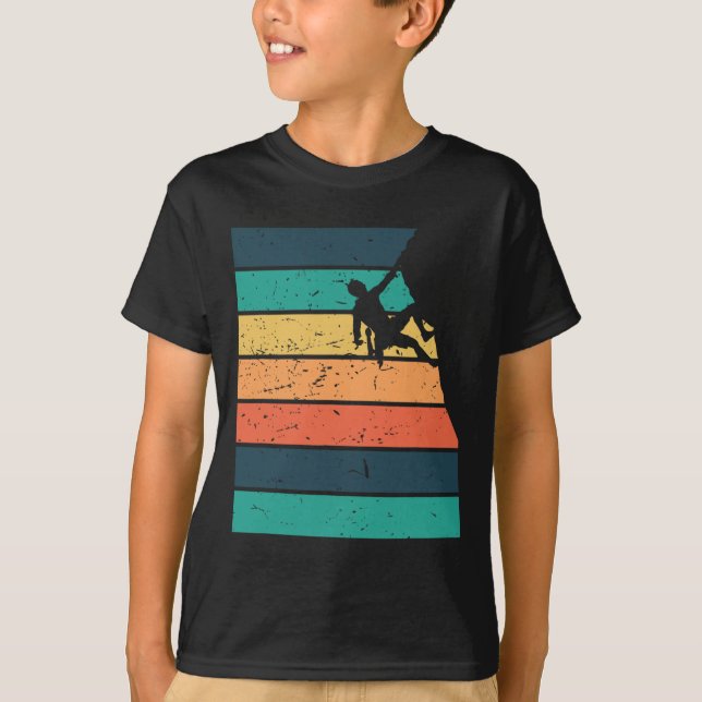 Climbing Retro Byckground  T-Shirt (Front)