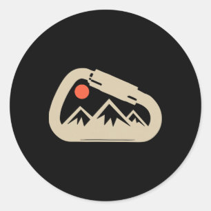 Climbing Rock Bouldering Climb Carabiner Climbers Classic Round Sticker