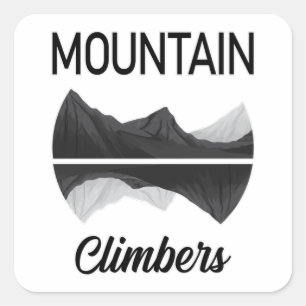 Climbing Rock Mountains Hiking Climber Climb Gift Square Sticker