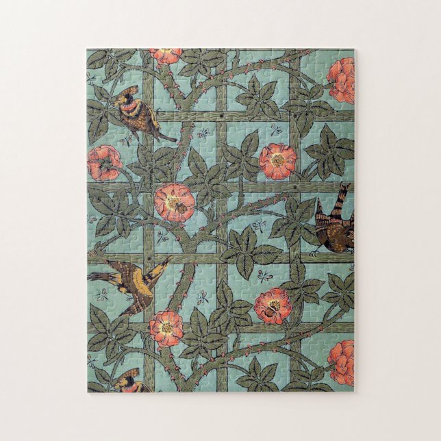 Climbing Rose & Small Bird, William Morris Jigsaw Puzzle (Vertical)