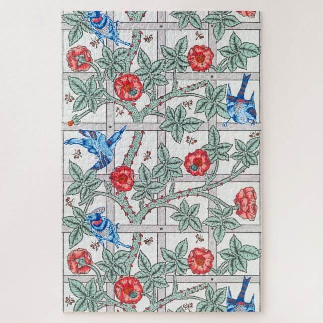 Climbing Rose & Small Bird, William Morris Jigsaw Puzzle (Vertical)