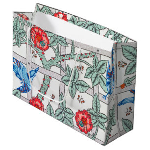Climbing Rose & Small Bird, William Morris Large G Large Gift Bag