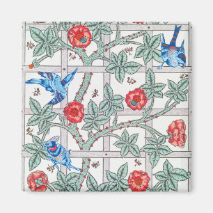 Climbing Rose & Small Bird, William Morris Magnet