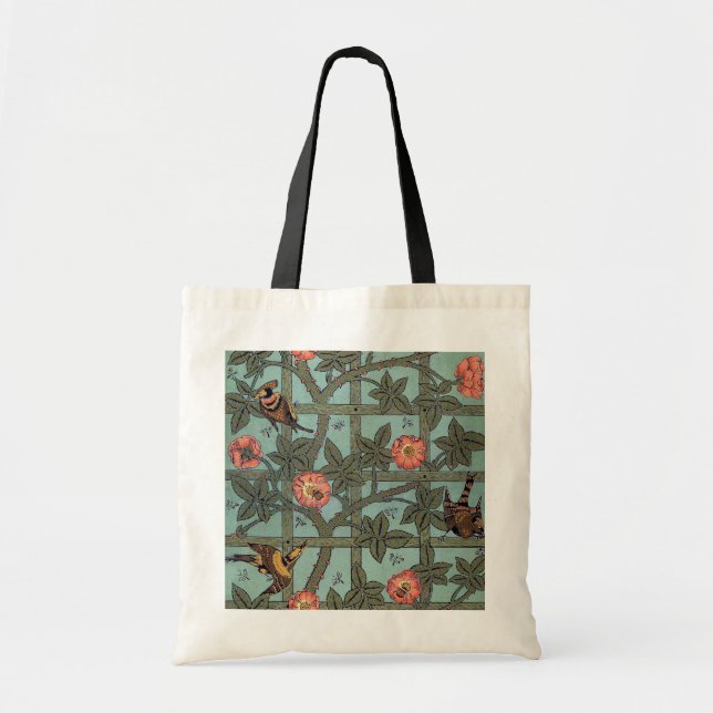 Climbing Rose & Small Bird, William Morris Tote Bag (Front)