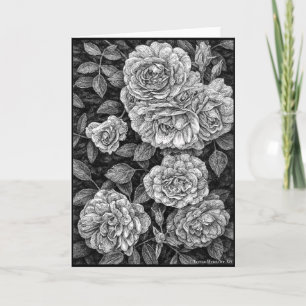 Climbing Roses Drawing Greeting Card