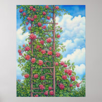 Climbing Roses on Ladder