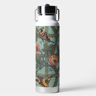Climbing Roses & Small Birds, William Morris Water Bottle