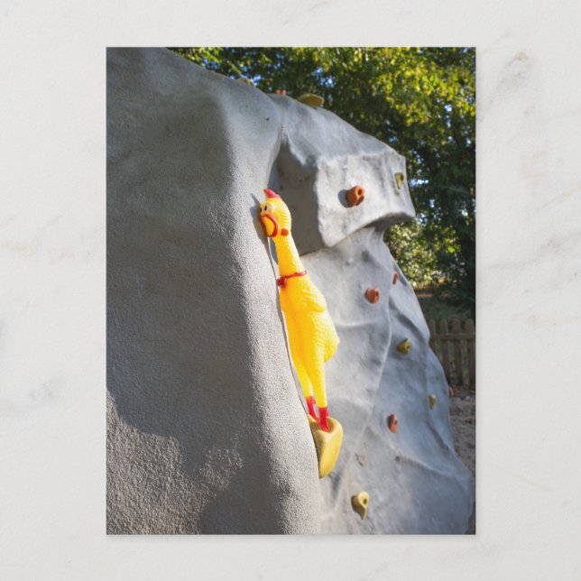 Climbing Rubber Chicken Postcard (Front)