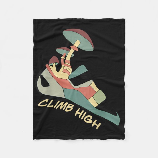 Climbing Shoe Mushroom  Fleece Blanket (Front)