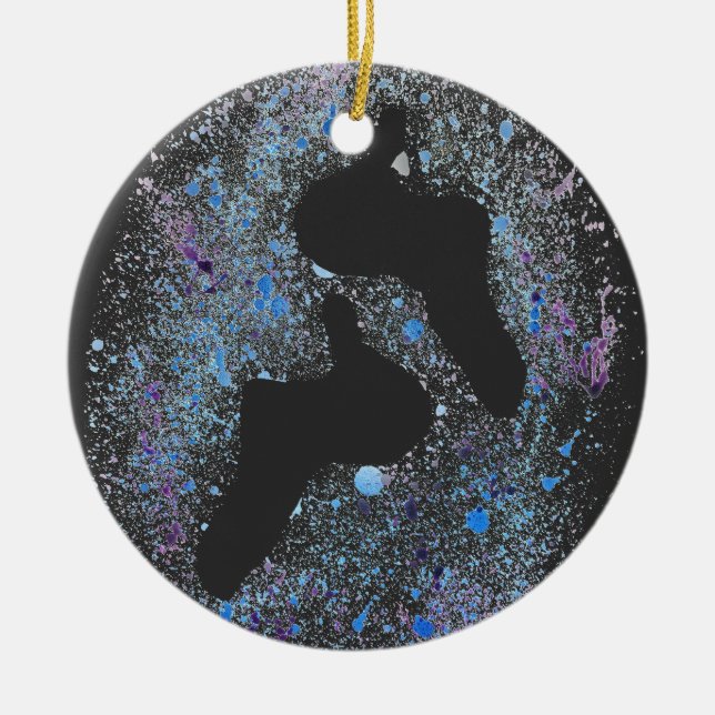 Climbing Shoe Splatter Art Ornament (Front)