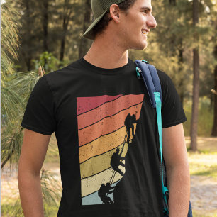 Climbing Silhouette on Distressed Rainbow T-Shirt
