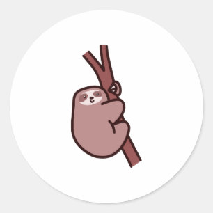 Climbing Sloth Classic Round Sticker