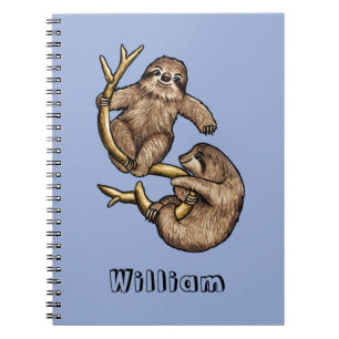 Climbing Sloth Personalised Notebook