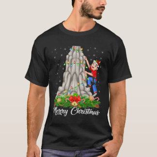 Climbing Sports Lover Matching Santa Hat Climbing T-Shirt