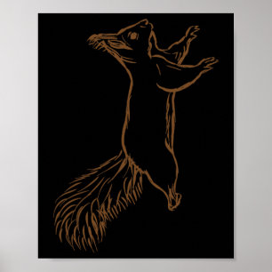Climbing Squirrel Lover Graphic Squirrel Boys And  Poster