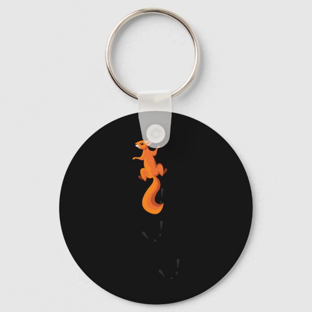Climbing Squirrel With Traces Gift  Key Ring (Front)