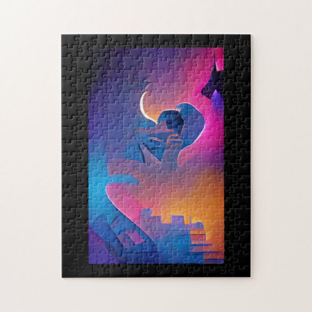 Climbing the dream tower abstract digital art jigsaw puzzle (Vertical)