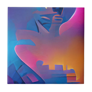 Climbing the dream tower abstract digital art tile