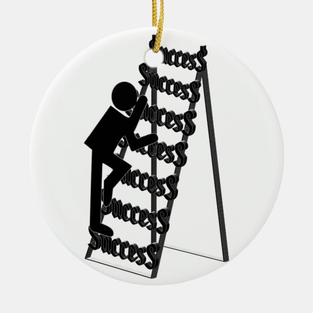 Climbing the Ladder of Success Ceramic Tree Decoration (Front)