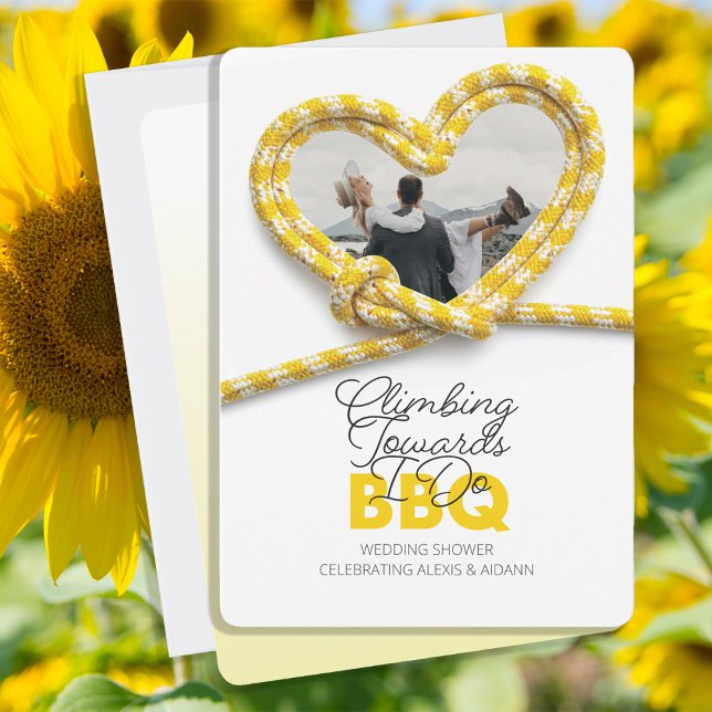 Climbing Towards I Do BBQ Wedding Shower Yellow Invitation (Creator Uploaded)