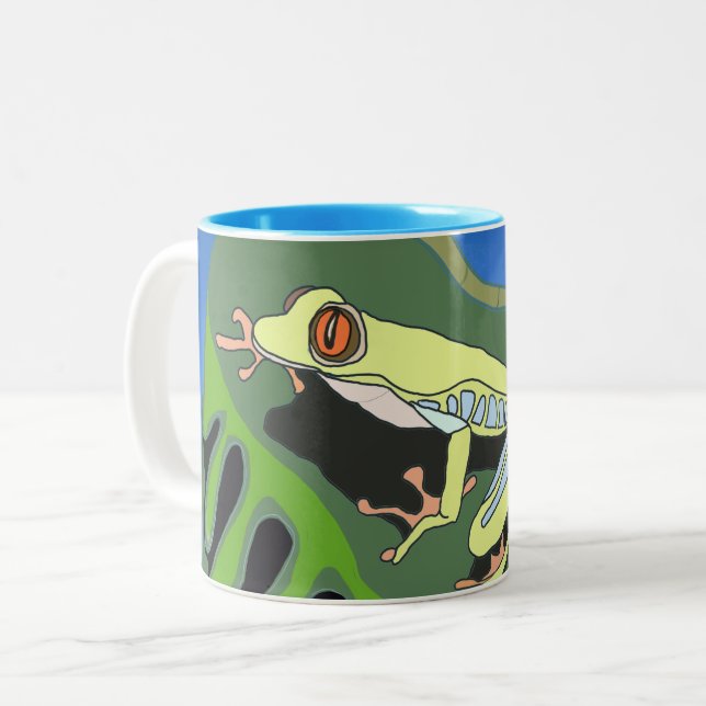 Climbing Tree Frog      Two-Tone Coffee Mug (Front Left)