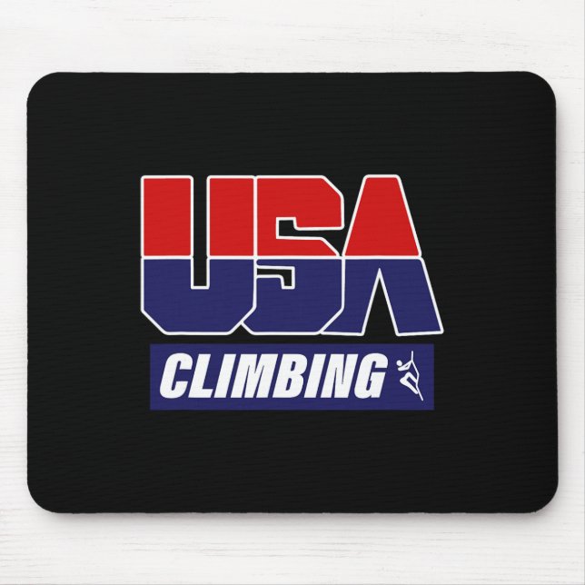 Climbing Usa Climber Mountain Climber Rock Climbin Mouse Pad (Front)