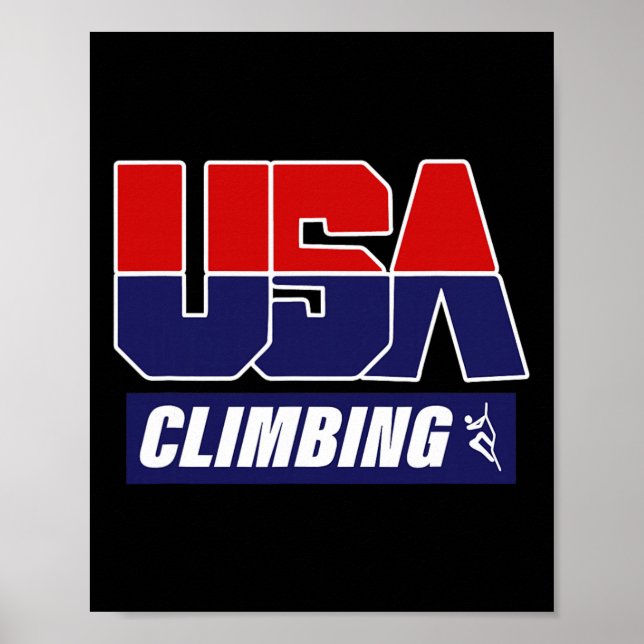 Climbing Usa Climber Mountain Climber Rock Climbin Poster (Front)