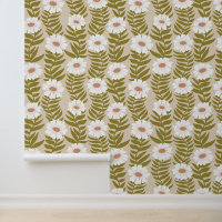 Climbing White Wavy Flower Stripe