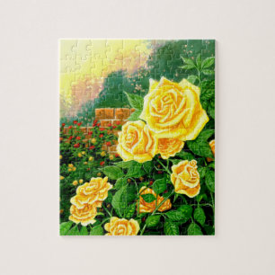Climbing Yellow Roses Jigsaw Puzzle