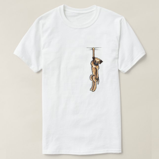 Clingy Border Terrier T-Shirt (Design Front)
