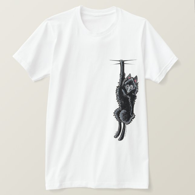 Clingy Schipperke T-Shirt (Design Front)