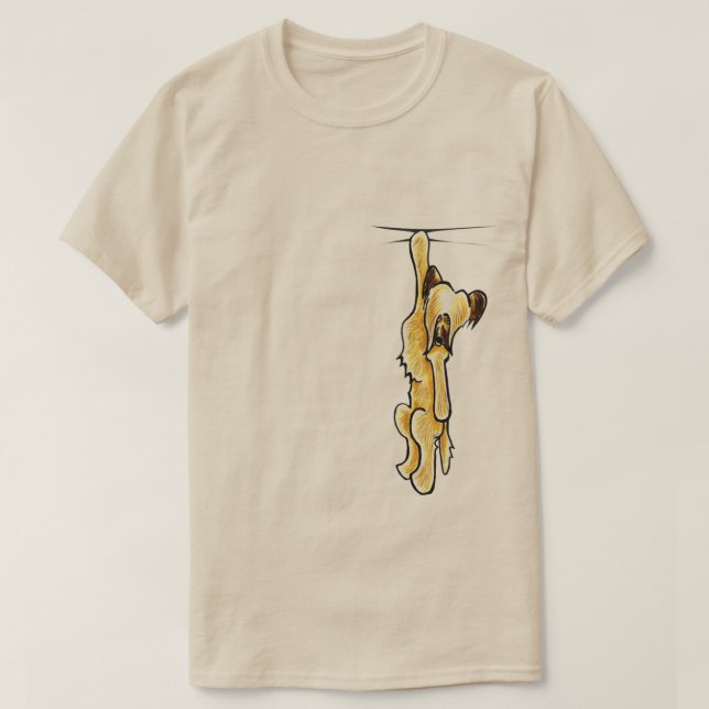 Clingy Skye Terrier Briard Off-Leash Art™ T-Shirt (Design Front)