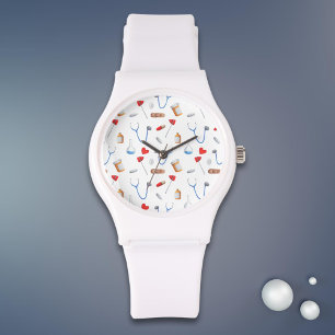 Clinic Doctor and Nurse Medical Equipment Pattern Watch