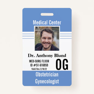 Clinic Doctor identification Photo Name Bar Code ID Badge