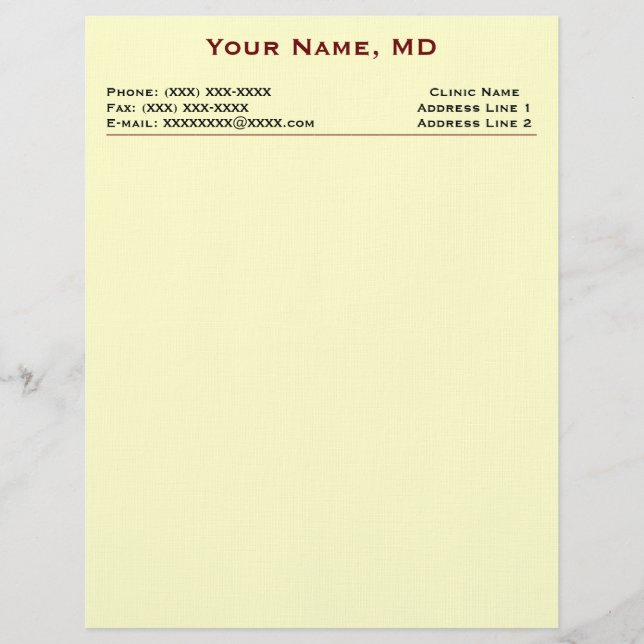 Clinic Letterhead (White Linen) (Front)