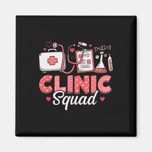 Clinic Squad Stethoscope Leopard Nurse Valentine's Magnet