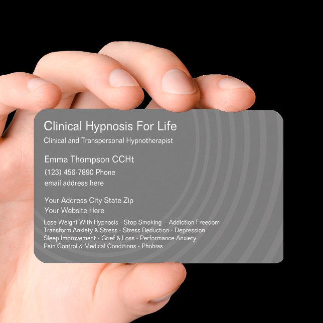Clinical Hypnotist Hypnosis Services Business Card (Creator Uploaded)