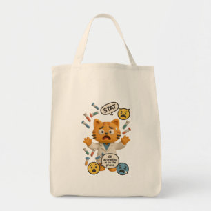Clinical Lab Tech Cat Running So Many Tests Tote Bag