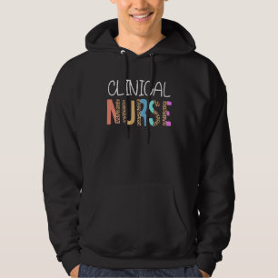 Clinical Nurse Bohemian Cheetah Leopard Print Patt Hoodie