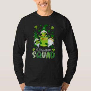 Clinical Nurse Squad Nursing St Patrick Day Gnomes T-Shirt