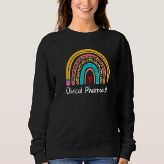 Clinical Pharmacist Leopard Rainbow Back To School Sweatshirt